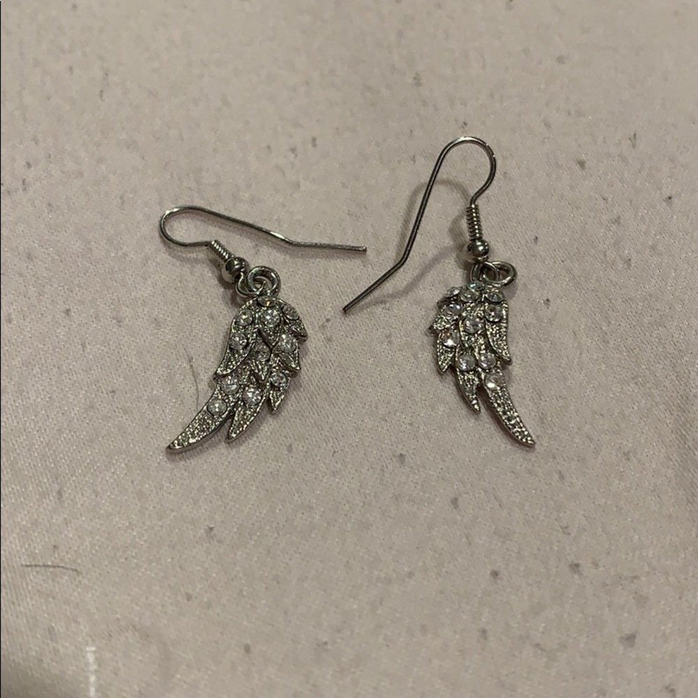 Crystal angel wing earrings